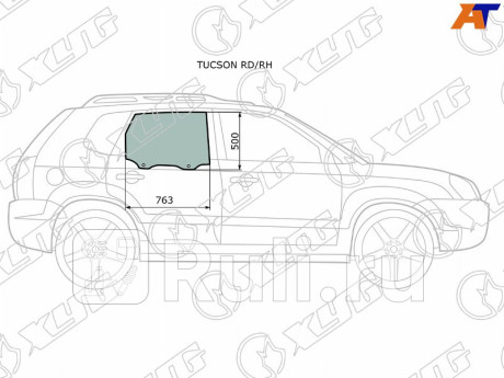 TUCSON RD/RH - Стекло двери задней правой (XYG) Hyundai Tucson 1 (2004-2010) для Hyundai Tucson 1 (2004-2010), XYG, TUCSON RD/RH