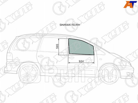 SHARAN FD/RH - Стекло двери передней правой (XYG) Volkswagen Sharan (1995-2000) для Volkswagen Sharan (1995-2000), XYG, SHARAN FD/RH