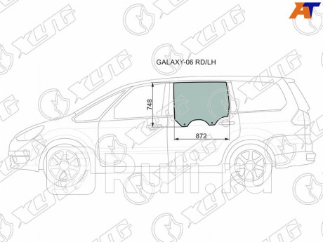 GALAXY-06 RD/LH - Стекло двери задней левой (XYG) Ford Galaxy (2006-2015) для Ford Galaxy 2 (2006-2015), XYG, GALAXY-06 RD/LH