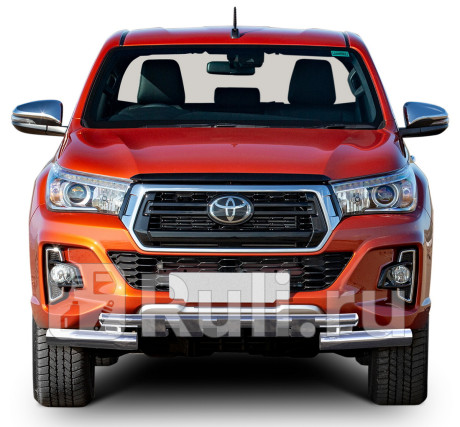 R.5722.002 - Защита переднего бампера d76+d57 (RIVAL) Toyota Hilux (2015-2020) для Toyota Hilux (2015-2020), RIVAL, R.5722.002