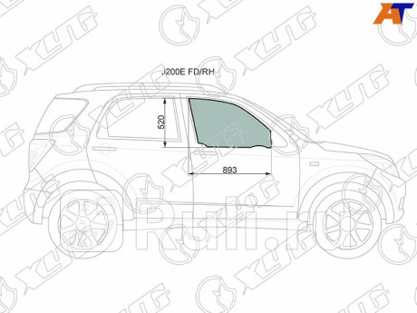 J200E FD/RH - Стекло двери передней правой (XYG) Daihatsu Terios 2 (2006-2021) для Daihatsu Terios 2 (2006-2021), XYG, J200E FD/RH