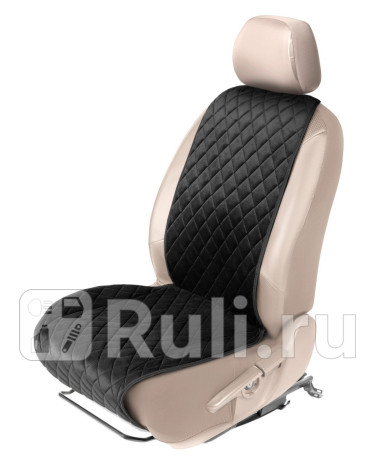 Накидка из алькантары на переднее сиденье автомобиля, autoflex, 1 шт. цвет черный. AutoFlex 91041 для Автотовары, AutoFlex, 91041