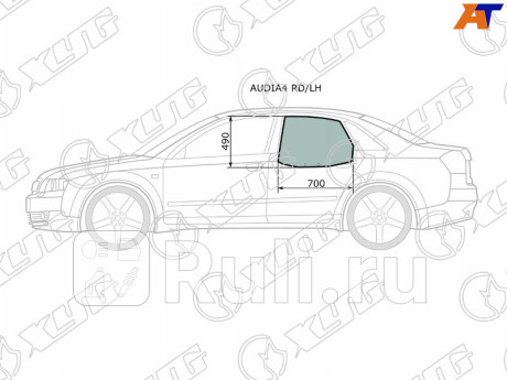 AUDIA4 RD/LH - Стекло двери задней левой (XYG) Audi A4 B5 (1994-1999) для Audi A4 B5 (1994-1999), XYG, AUDIA4 RD/LH