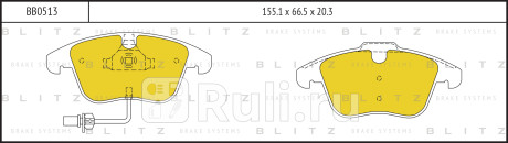Колодки тормозные дисковые передние audi a4  a5 07- BLITZ BB0513  для прочие, BLITZ, BB0513