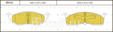 Колодки тормозные дисковые передние chrysler voyager 96- jeep cherokee 96- BLITZ BB0186  для прочие, BLITZ, BB0186