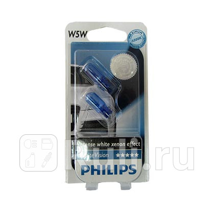 12961NBVB2 - Лампа W5W (5W) PHILIPS White Vision 4300K для Автомобильные лампы, PHILIPS, 12961NBVB2