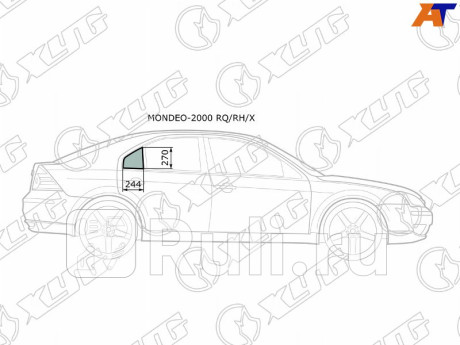 MONDEO-2000 RQ/RH/X - Стекло двери задней правой (форточка) (XYG) Ford Mondeo 3 (2000-2007) для Ford Mondeo 3 (2000-2007), XYG, MONDEO-2000 RQ/RH/X