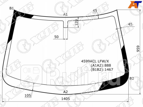 4599ACL LFW/X - Лобовое стекло (XYG) Lada Granta рестайлинг (2018-2021) для Lada Granta (2018-2021) рестайлинг, XYG, 4599ACL LFW/X