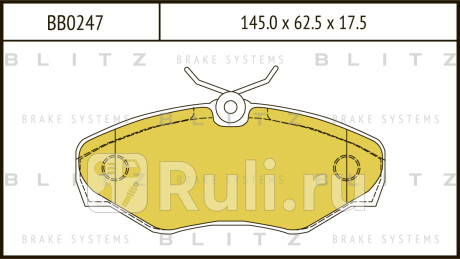 Колодки тормозные дисковые передние opel vivaro 01- renault trafic 01- BLITZ BB0247  для прочие, BLITZ, BB0247