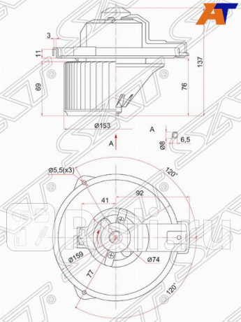 ST-87103-42020 - Мотор печки (SAT) Toyota Hilux (1992-1997) для Toyota Hilux (1992-1997), SAT, ST-87103-42020