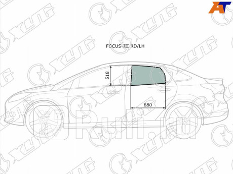 FOCUS-III RD/LH - Стекло двери задней левой (XYG) Ford Focus 3 (2011-2015) для Ford Focus 3 (2011-2015), XYG, FOCUS-III RD/LH