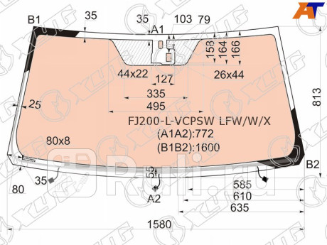 FJ200-L-VCPSW LFW/W/X - Лобовое стекло (XYG) Toyota Land Cruiser 200 рестайлинг (2012-2015) для Toyota Land Cruiser 200 (2012-2015) рестайлинг, XYG, FJ200-L-VCPSW LFW/W/X