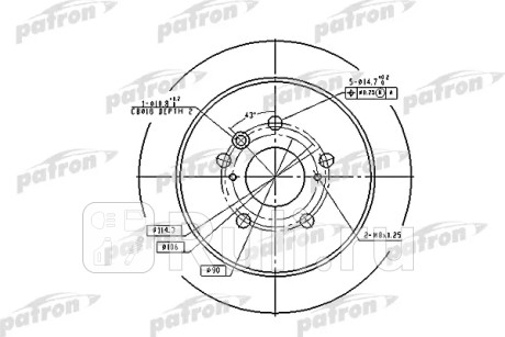 Диск тормозной задн lexus: rx 03-,  toyota: harrier 00- PATRON PBD7257  для прочие, PATRON, PBD7257