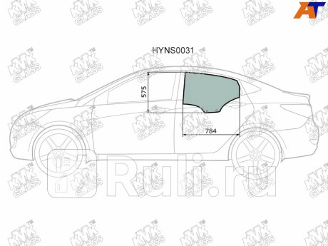 HYNS0031 - Стекло двери задней левой (KMK) Hyundai Solaris 1 (2010-2014) для Hyundai Solaris 1 (2010-2014), KMK, HYNS0031